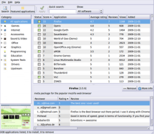 Screenshot of Linux Mint Software Manager