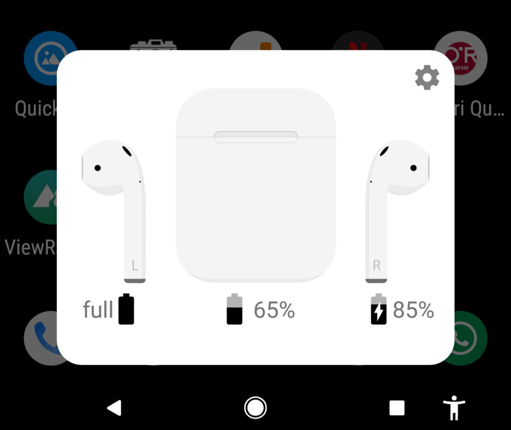 AirBattery showing battery levels