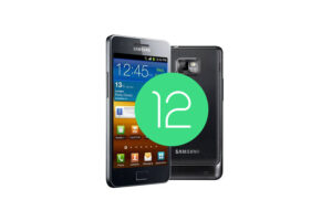 Samsung Galaxy S II with Android 12 logo featured