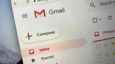 Screenshot of a GMail inbox folder