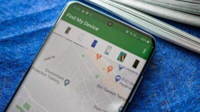 Android phone showing Find My Device app screen open