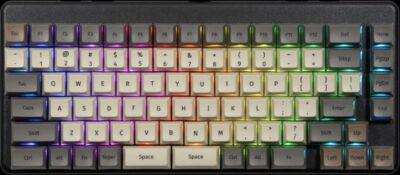 Photo of a back-lit keyboard