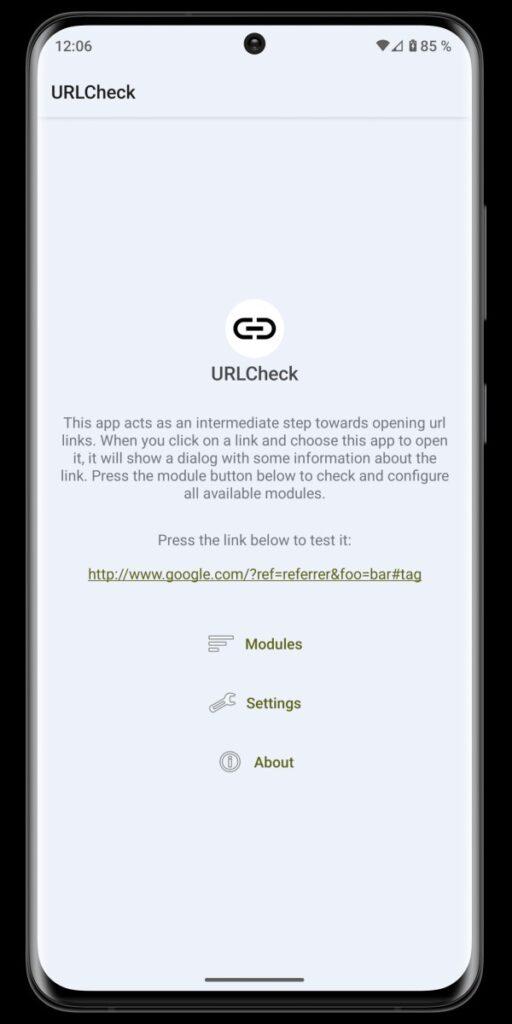Screenshot of app's welcome screen