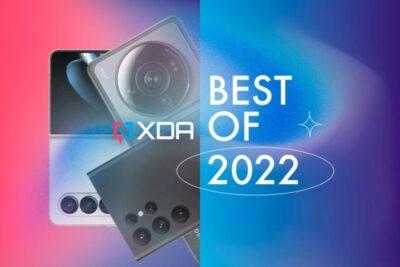 Title image for article show three phones layered on each other with text saying XDA Best of 2022