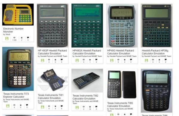 Ten different scientific calculators in a grid layout