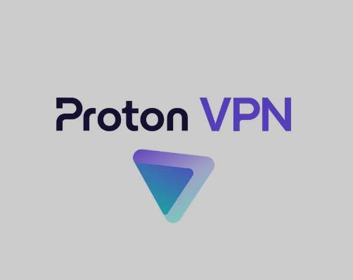 Words Proton VPN with triangular logo beneath it