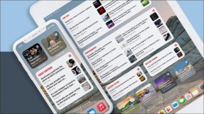 iPhone and iPad screens showing news feeds