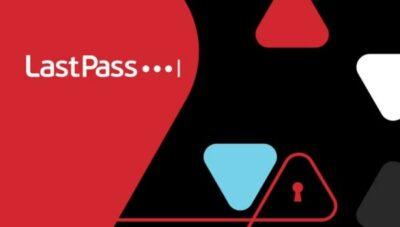 Lastpass logo screen with its name and red background