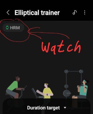 Watch symbol indicates Watch being used as Heart Rate Monitor