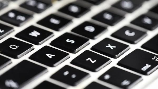 Close view of some keys on an Apple Mac keyboard