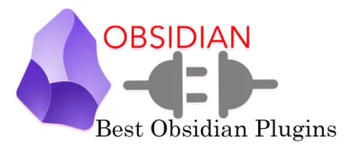 Obsidian's purple logo with title Obsidian, a symbol showing two plugs connecting, and sub-title Best Obsidian Plugins
