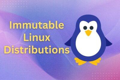 Title says Immutable Linux Distributions, with Linux a penguin image to the right
