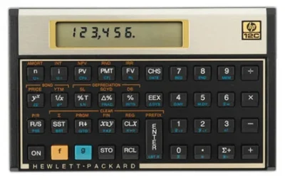 A retro style HP 12C calculator