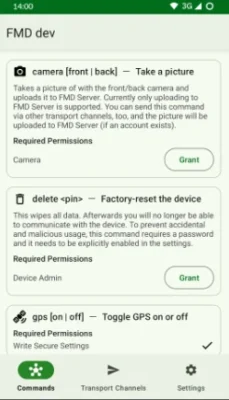 App screen full of detailed text describing how a remote picture can be taken with the app, or how to factory reset the device.