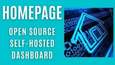 Home page of an open-source, self-hosted dashboard, featuring a digital design with blue house icon.