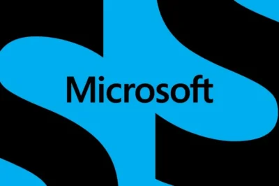 Microsoft handed encryption keys for customer data to the government 10 Black background with bold blue shapes; the word "Microsoft" is prominently displayed in black font at the center.